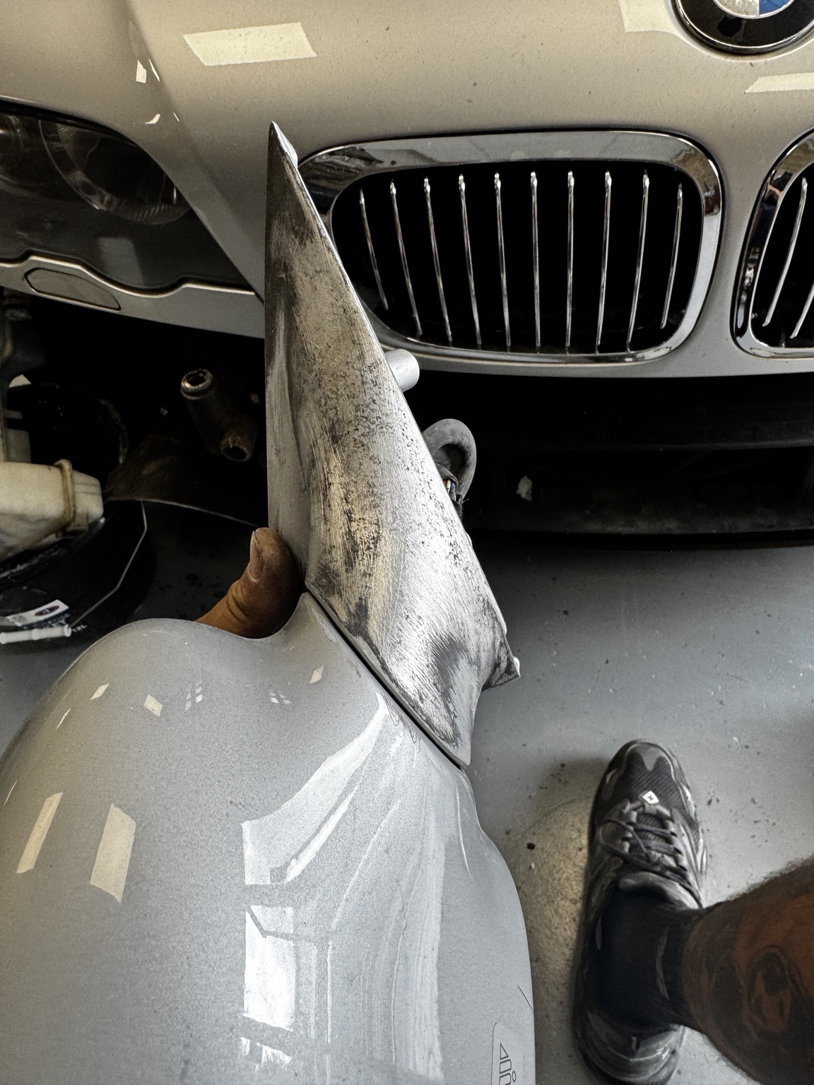 BMW panel repair and preparation